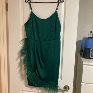 Emerald green satin dress size large